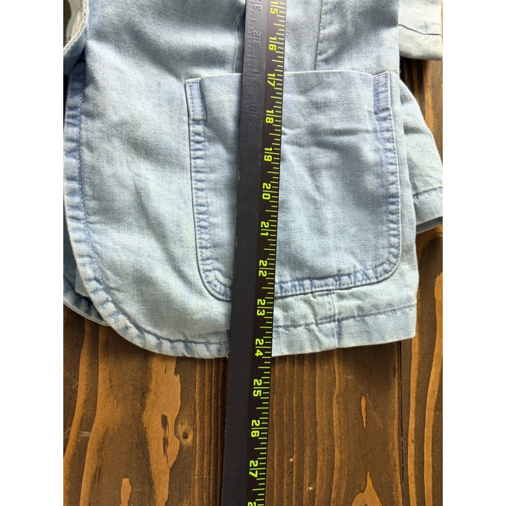 Talbots Chambray Blazer Womens 6 Blue Cotton Hemp Blend Lightweight Jacket - Picture 9 of 11